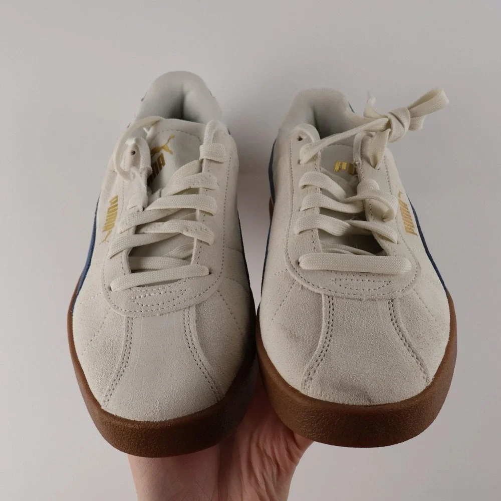 Puma Club 5v5 Sneakers White Blue Suede 9.5 NWOT